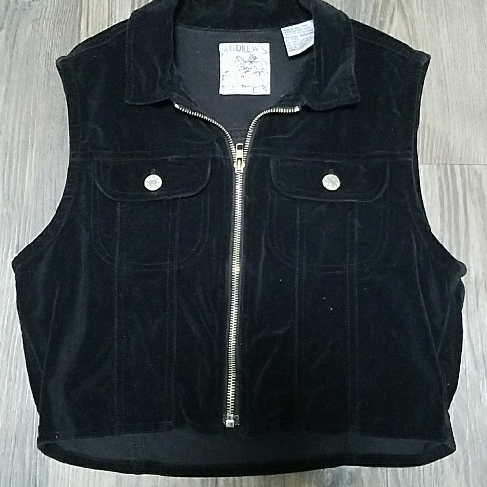 Velvet vintage black vest